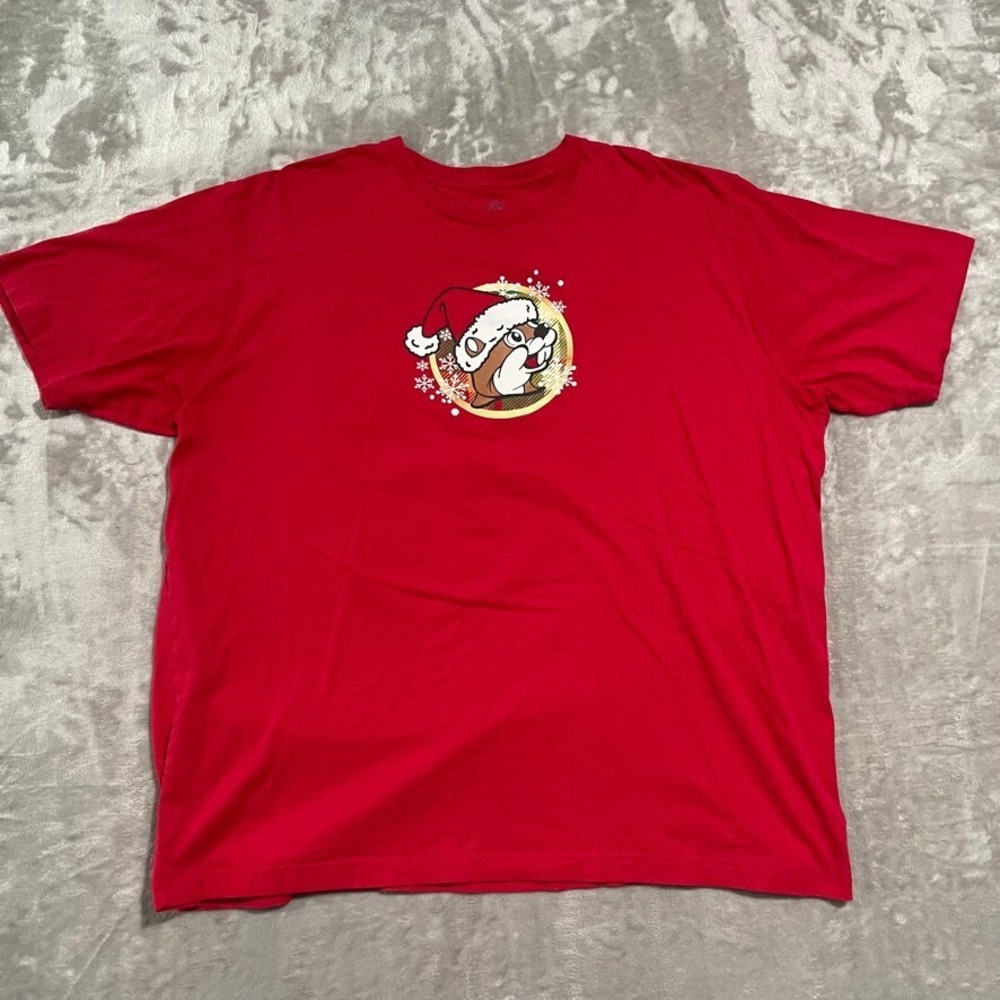 Bucees Shirt Adult 3XL Red Texas Beaver Christmas Holiday Santa Mens